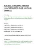 ELED 3100 ACTUAL EXAM PAPER 2026&NewLine;COMPLETE QUESTIONS AND SOLUTIONS&NewLine;GRADED A&plus;