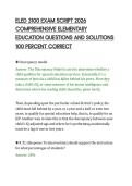 ELED 3100 EXAM SCRIPT 2026&NewLine;COMPREHENSIVE ELEMENTARY&NewLine;EDUCATION QUESTIONS AND SOLUTIONS&NewLine;100 PERCENT CORRECT