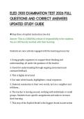 ELED 3100 EXAMINATION TEST 2026 FULL&NewLine;QUESTIONS AND CORRECT ANSWERS&NewLine;UPDATED STUDY GUIDE&NewLine;