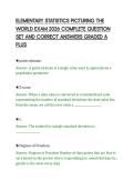 ELEMENTARY STATISTICS PICTURING THE&NewLine;WORLD EXAM 2026 COMPLETE QUESTION&NewLine;SET AND CORRECT ANSWERS GRADED A&NewLine;PLUS&NewLine;