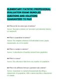 ELEMENTARY STATISTICS PROFESSIONAL&NewLine;EVALUATION EXAMS BUNDLED&NewLine;QUESTIONS AND SOLUTIONS&NewLine;GUARANTEED TO PASS&NewLine;