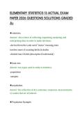 ELEMENTARY STATISTICS 13 ACTUAL EXAM&NewLine;PAPER 2026 QUESTIONS SOLUTIONS GRADED&NewLine;A&plus;&NewLine;