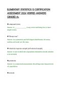 LEMENTARY STATISTICS 13 CERTIFICATION&NewLine;ASSESSMENT 2026 VERIFIED ANSWERS&NewLine;GRADED A&plus;&NewLine;