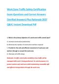 Work Zone Traffic Safety Certification &NewLine;Exam Questions and Correct Answers &NewLine;&lpar;Verified Answers&rpar; Plus Rationale 2027 &NewLine;Q&A&vert; Instant Download Pdf