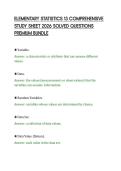 ELEMENTARY STATISTICS 13 COMPREHENSIVE&NewLine;STUDY SHEET 2026 SOLVED QUESTIONS&NewLine;PREMIUM BUNDLE&NewLine;
