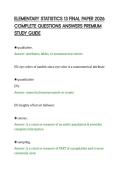 ELEMENTARY STATISTICS 13 FINAL PAPER 2026&NewLine;COMPLETE QUESTIONS ANSWERS PREMIUM&NewLine;STUDY GUIDE&NewLine;