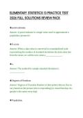 ELEMENTARY STATISTICS 13 PRACTICE TEST&NewLine;2026 FULL SOLUTIONS REVIEW PACK&NewLine;