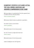 ELEMENTARY STATISTICS 14 BY MARIO ACTUAL&NewLine;TEST 2026 VERIFIED QUESTIONS AND&NewLine;ANSWERS COMPREHENSIVE STUDY GUIDE&NewLine;