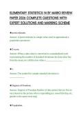 ELEMENTARY STATISTICS 14 BY MARIO REVIEW&NewLine;PAPER 2026 COMPLETE QUESTIONS WITH&NewLine;EXPERT SOLUTIONS AND MARKING SCHEME