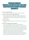 PROPHECY MEDICAL&NewLine;SURGICAL-TELEMETRY FINAL TEST 2026&NewLine;QUESTIONS WITH CORRECT ANSWERS&NewLine;GRADED A&plus;