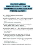 PROPHECY MEDICAL&NewLine;SURGICAL-TELEMETRY PRACTICE&NewLine;EXAMINATION 2026 QUESTIONS WITH&NewLine;ANSWERS GRADED A&plus;