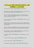 CNT Exam UPDATED QUESTIONS AND &NewLine;CORRECT ANSWERS