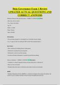 Data Governance Exam 1 Review &NewLine;UPDATED ACTUAL QUESTIONS AND &NewLine;CORRECT ANSWERS