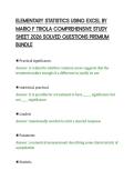 ELEMENTARY STATISTICS USING EXCEL BY&NewLine;MARIO F TRIOLA COMPREHENSIVE STUDY&NewLine;SHEET 2026 SOLVED QUESTIONS PREMIUM&NewLine;BUNDLE&NewLine;
