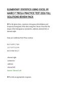 ELEMENTARY STATISTICS USING EXCEL BY&NewLine;MARIO F TRIOLA PRACTICE TEST 2026 FULL&NewLine;SOLUTIONS REVIEW PACK