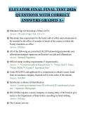 ELEVATOR FINAL FINAL TEST 2026&NewLine;QUESTIONS WITH CORRECT&NewLine;ANSWERS GRADED A&plus;&NewLine;