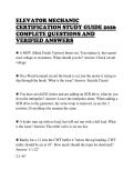 ELEVATOR MECHANIC&NewLine;CERTIFICATION STUDY GUIDE 2026&NewLine;COMPLETE QUESTIONS AND&NewLine;VERIFIED ANSWERS 