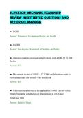 ELEVATOR MECHANIC EXAMPREP&NewLine;REVIEW SHEET TESTED QUESTIONS AND&NewLine;ACCURATE ANSWERS&NewLine;
