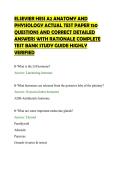 ELSEVIER HESI A2 ANATOMY AND&NewLine;PHYSIOLOGY ACTUAL TEST PAPER 150&NewLine;QUESTIONS AND CORRECT DETAILED&NewLine;ANSWERS WITH RATIONALE COMPLETE&NewLine;TEST BANK STUDY GUIDE HIGHLY&NewLine;VERIFIED&NewLine;