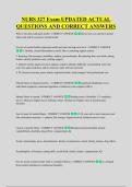 NURS 327 Exam UPDATED ACTUAL &NewLine;QUESTIONS AND CORRECT ANSWERS