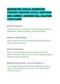 EMARKETING DIGITAL MARKETING&NewLine;STRATEGY UPDATED ACTUAL QUESTIONS&NewLine;AND CORRECT ANSWERS FULL SOLUTION&NewLine;STUDY GUIDE