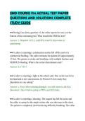 EMD COURSE V14 ACTUAL TEST PAPER&NewLine;QUESTIONS AND SOLUTIONS COMPLETE&NewLine;STUDY GUIDE