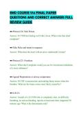 EMD COURSE V14 FINAL PAPER&NewLine;QUESTIONS AND CORRECT ANSWERS FULL&NewLine;REVIEW GUIDE&NewLine;