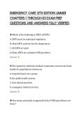 EMERGENCY CARE 12TH EDITION LIMMER&NewLine;CHAPTERS 1 THROUGH 83 EXAM PREP&NewLine;QUESTIONS AND ANSWERS FULLY VERIFIED&NewLine;