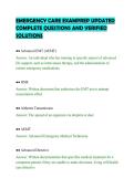 EMERGENCY CARE EXAMPREP UPDATED&NewLine;COMPLETE QUESTIONS AND VERIFIED&NewLine;SOLUTIONS&NewLine;