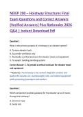 NEIEP 200 &ndash; Hoistway Structures Final &NewLine;Exam Questions and Correct Answers &NewLine;&lpar;Verified Answers&rpar; Plus Rationales 2026 &NewLine;Q&A &vert; Instant Download Pdf