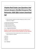 Virginia Real Estate Law Questions And &NewLine;Correct Answers &lpar;Verified Answers&rpar; Plus &NewLine;Rationales 2026 Q&A Instant Download &NewLine;Pdf 