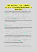 NUR 202 MOD A Exam UPDATED &NewLine;ACTUAL QUESTIONS AND CORRECT &NewLine;ANSWERS