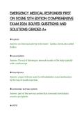 EMERGENCY MEDICAL RESPONDER FIRST&NewLine;ON SCENE 12TH EDITION COMPREHENSIVE&NewLine;EXAM 2026 SOLVED QUESTIONS AND&NewLine;SOLUTIONS GRADED A&plus;