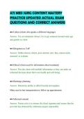 ATI MED SURG CONTENT MASTERY&NewLine;PRACTICE UPDATED ACTUAL EXAM&NewLine;QUESTIONS AND CORRECT ANSWERS&NewLine;