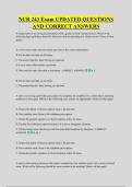 NUR 243 Exam UPDATED QUESTIONS &NewLine;AND CORRECT ANSWERS
