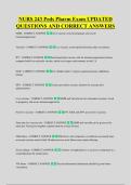 NURS 243 Peds Pharm Exam UPDATED &NewLine;QUESTIONS AND CORRECT ANSWERS