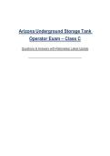 Arizona Underground Storage Tank Operator Exam &ndash; Class C&NewLine;Questions & Answers with Rationales&vert; Latest Update