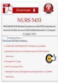 NURS 5433&NewLine;MIDTERM FNP II Midterm Exam Review &lpar;2026&sol;2027&rpar;&comma; Questions &&NewLine;Answers &lpar;Verified Answers&rpar; With Detailed Rationales 1 1 Complete&NewLine;A&plus; Guide - UTA