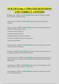NUR 245 Exam 1 UPDATED QUESTIONS &NewLine;AND CORRECT ANSWERS