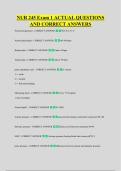 NUR 245 Exam 1 ACTUAL QUESTIONS &NewLine;AND CORRECT ANSWERS
