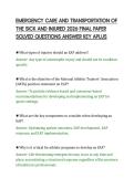 EMERGENCY CARE AND TRANSPORTATION OF&NewLine;THE SICK AND INJURED 2026 FINAL PAPER&NewLine;SOLVED QUESTIONS ANSWER KEY APLUS