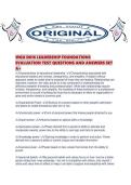 WGU D016 LEADERSHIP FOUNDATIONS EVALUATION TEST QUESTIONS AND ANSWERS SET