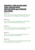PROPHECY CORE MANDATORY&NewLine;PART 3 RELIAS FINAL&NewLine;PREPARATION 2026 VERIFIED&NewLine;SOLUTIONS&NewLine;