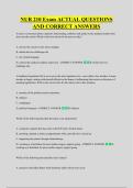 NUR 210 Exam ACTUAL QUESTIONS &NewLine;AND CORRECT ANSWERS