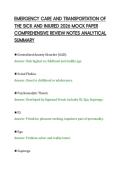 EMERGENCY CARE AND TRANSPORTATION OF&NewLine;THE SICK AND INJURED 2026 MOCK PAPER&NewLine;COMPREHENSIVE REVIEW NOTES ANALYTICAL&NewLine;SUMMARY
