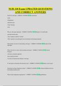 NUR 210 Exam UPDATED QUESTIONS &NewLine;AND CORRECT ANSWERS