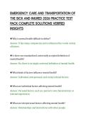 EMERGENCY CARE AND TRANSPORTATION OF&NewLine;THE SICK AND INJURED 2026 PRACTICE TEST&NewLine;PACK COMPLETE SOLUTIONS VERIFIED&NewLine;INSIGHTS&NewLine;