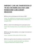 EMERGENCY CARE AND TRANSPORTATION OF&NewLine;THE SICK AND INJURED 2026 STUDY GUIDE&NewLine;REVISION SHEET CORE CONCEPT&NewLine;BREAKDOWN&NewLine;