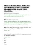 EMERGENCY MEDICAL DISPATCH&NewLine;EMD TEST BANK 2026 COMPLETE&NewLine;EXAM QUESTIONS SOLUTIONS&NewLine;GRADED A&plus;&NewLine;