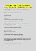 NUR 3405 Exam UPDATED ACTUAL &NewLine;QUESTIONS AND CORRECT ANSWERS